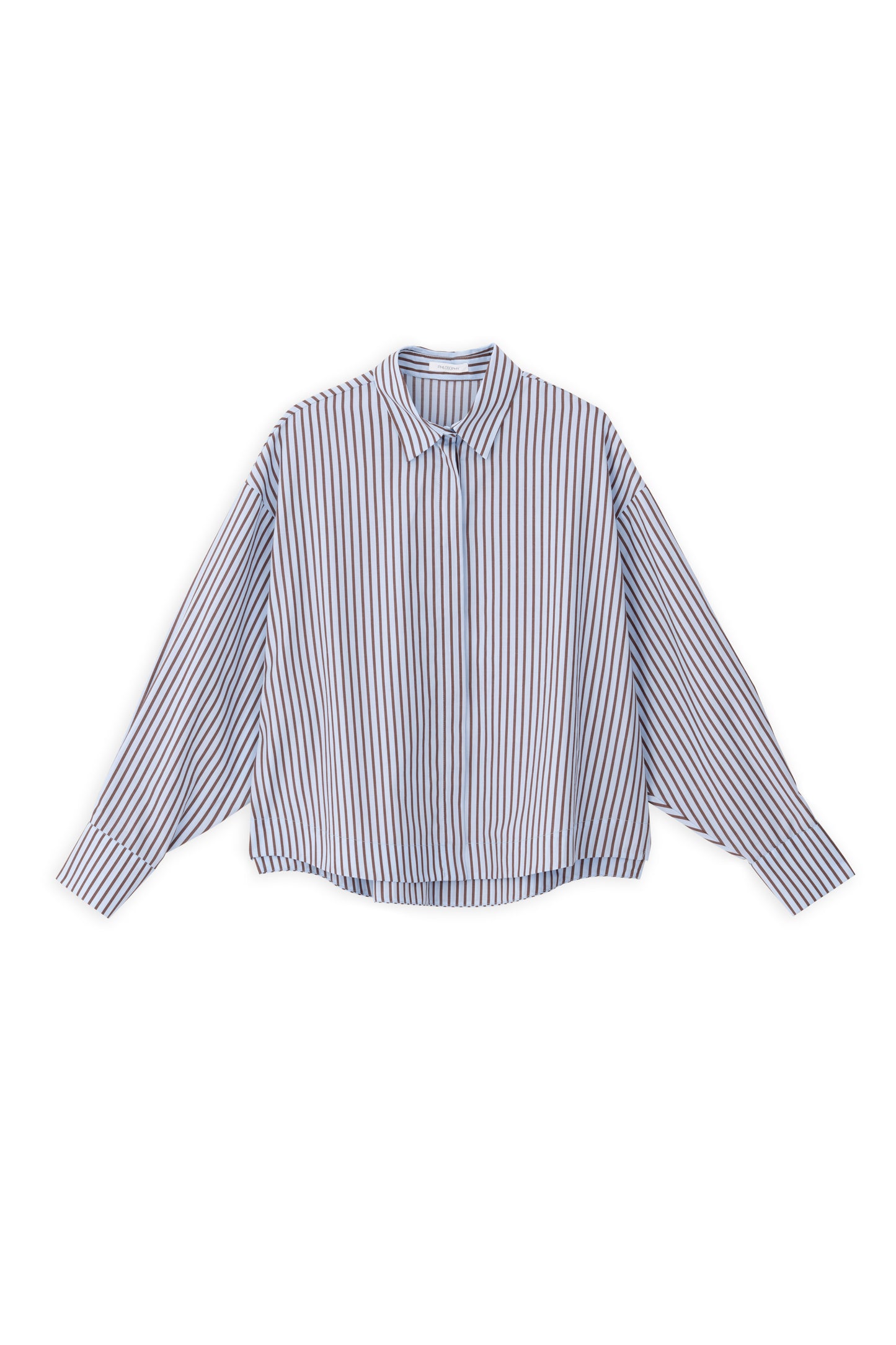 POPLIN STRIPES CROPPED SHIRT