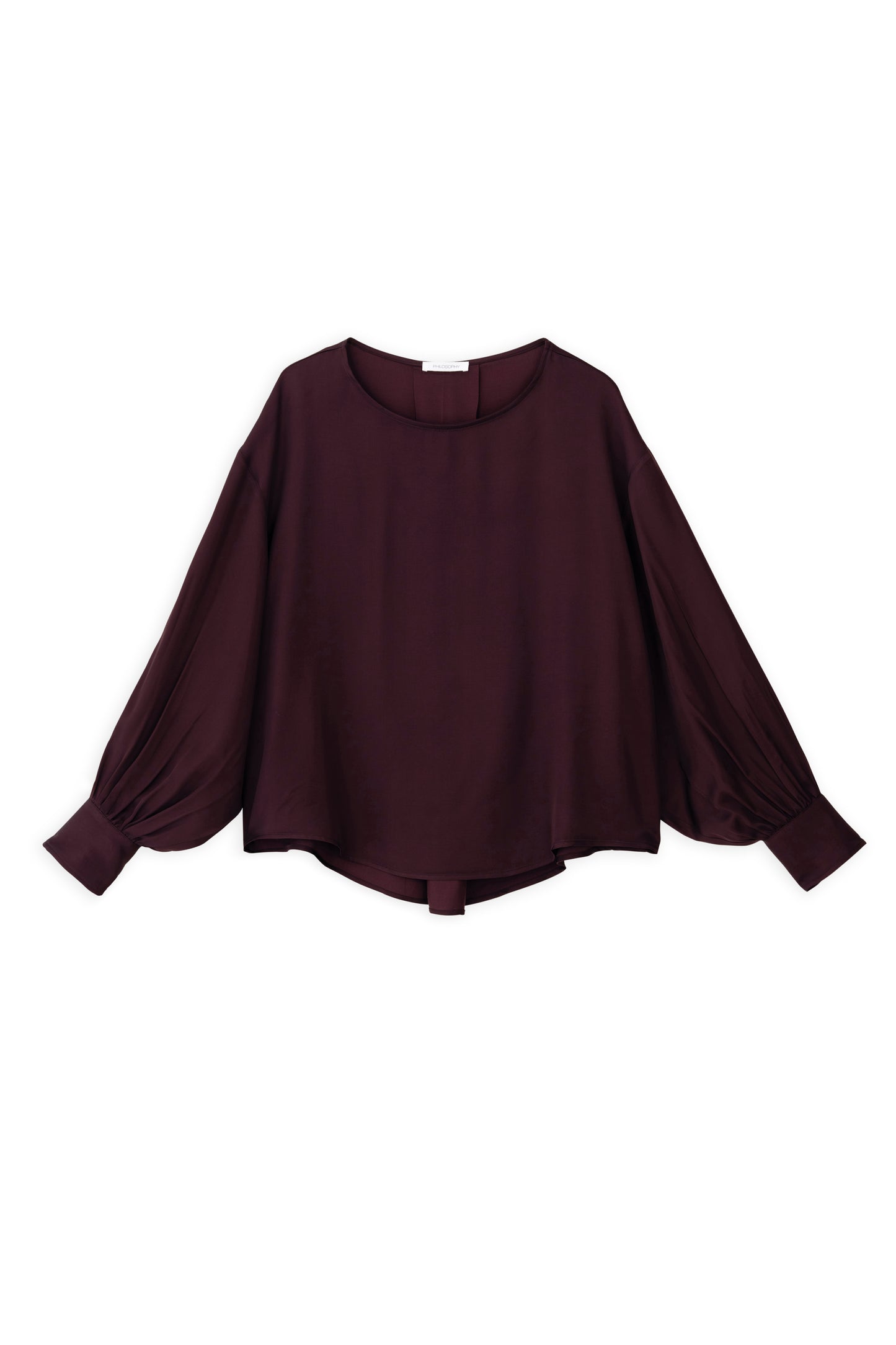 SATIN ECOVERO ROUND NECK CROPPED TOP