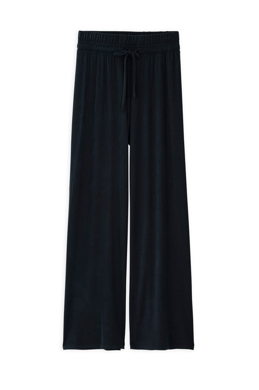 RIB SANDWASHED WIDE LEG PANTS