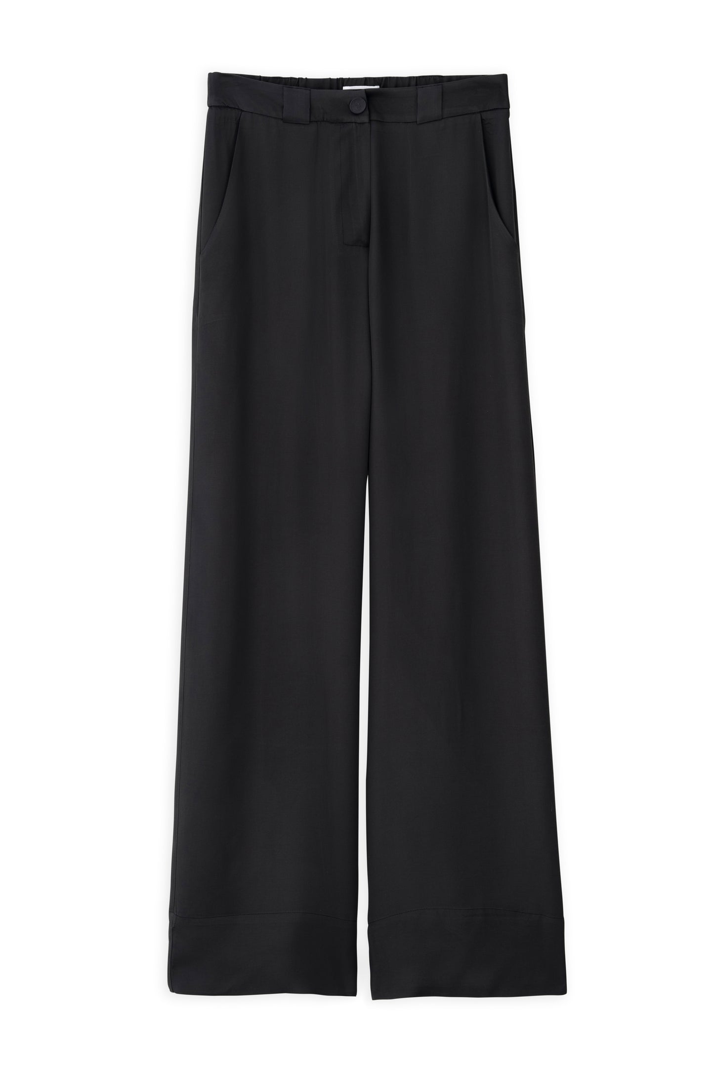 SATIN ECOVERO WIDE LEG PANTS