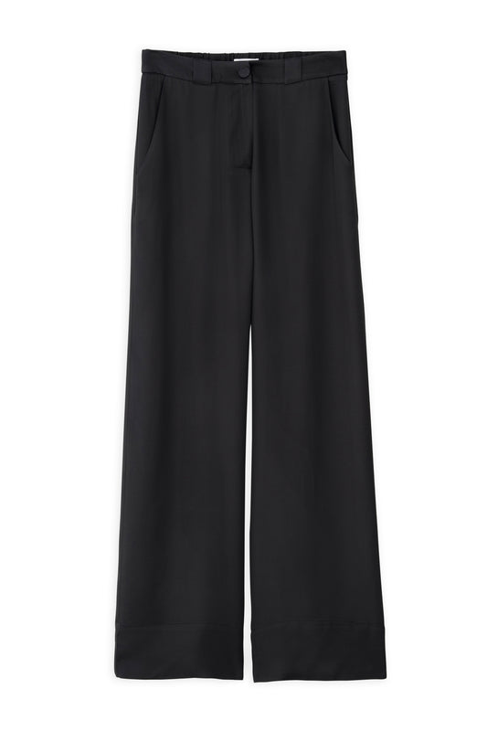 SATIN ECOVERO WIDE LEG PANTS