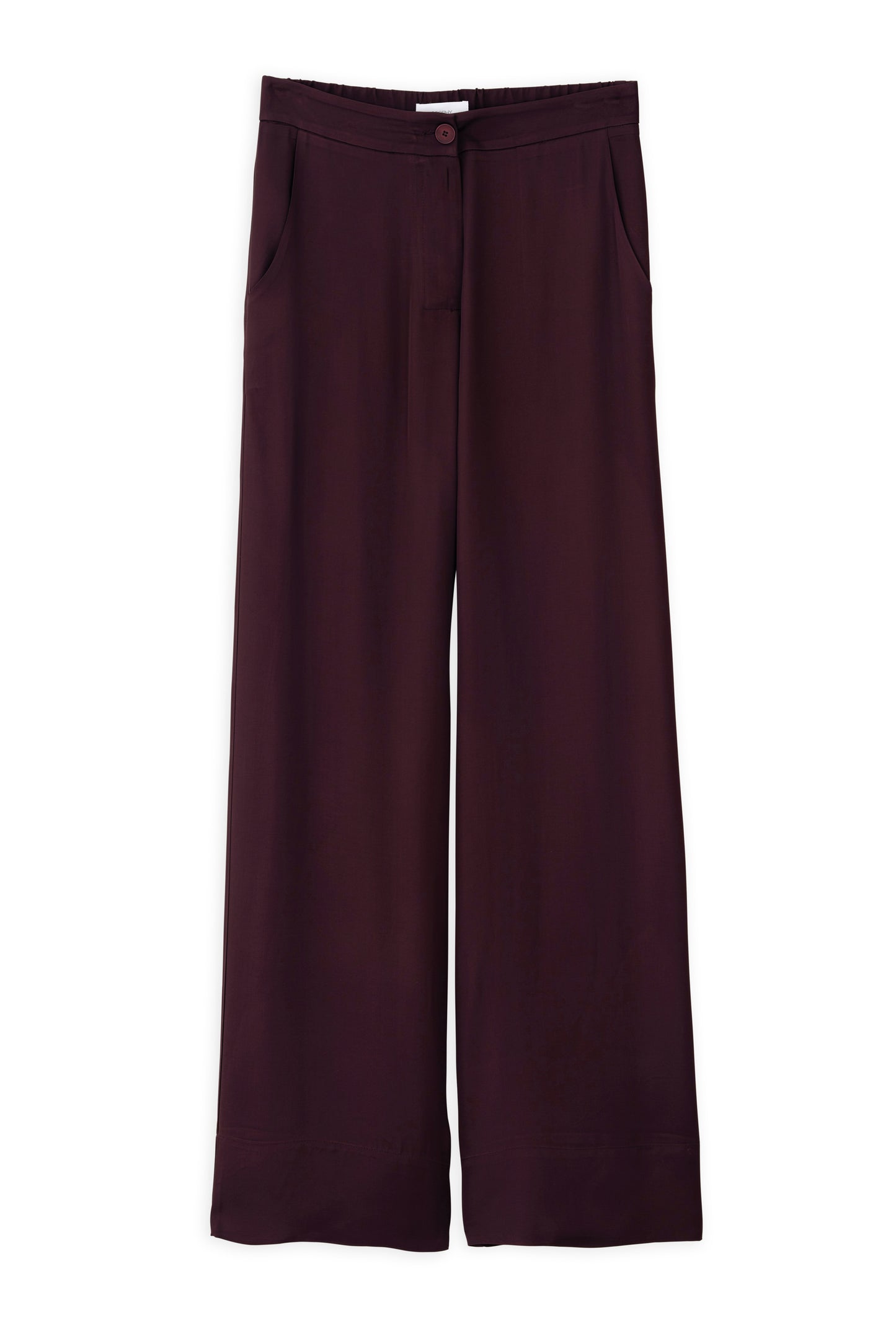 SATIN ECOVERO WIDE LEG PANTS