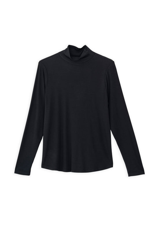 LYOCELL JERSEY TURTLENECK TOP