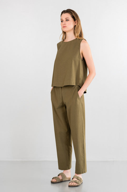 COTTON LYOCELL CROPPED TOP