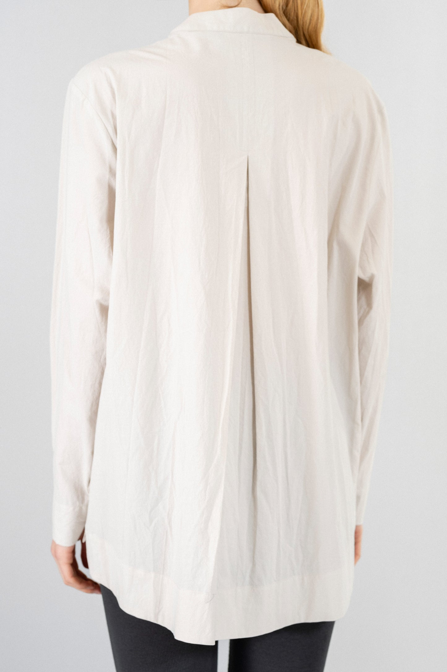 POPLIN CRINKLED LONG SHIRT