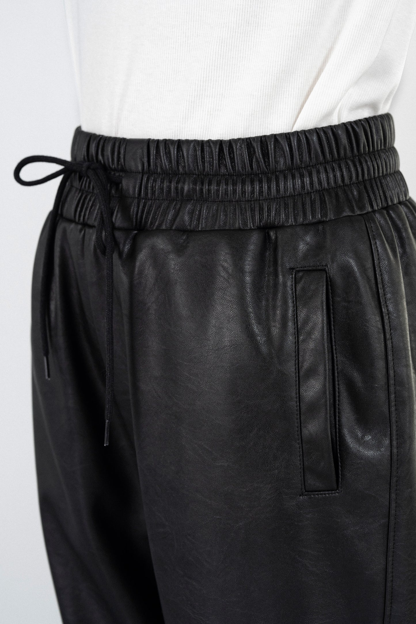 LEATHER JOGGER PANTS