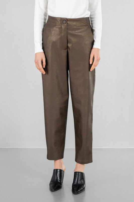 LEATHER REGULAR PANTS