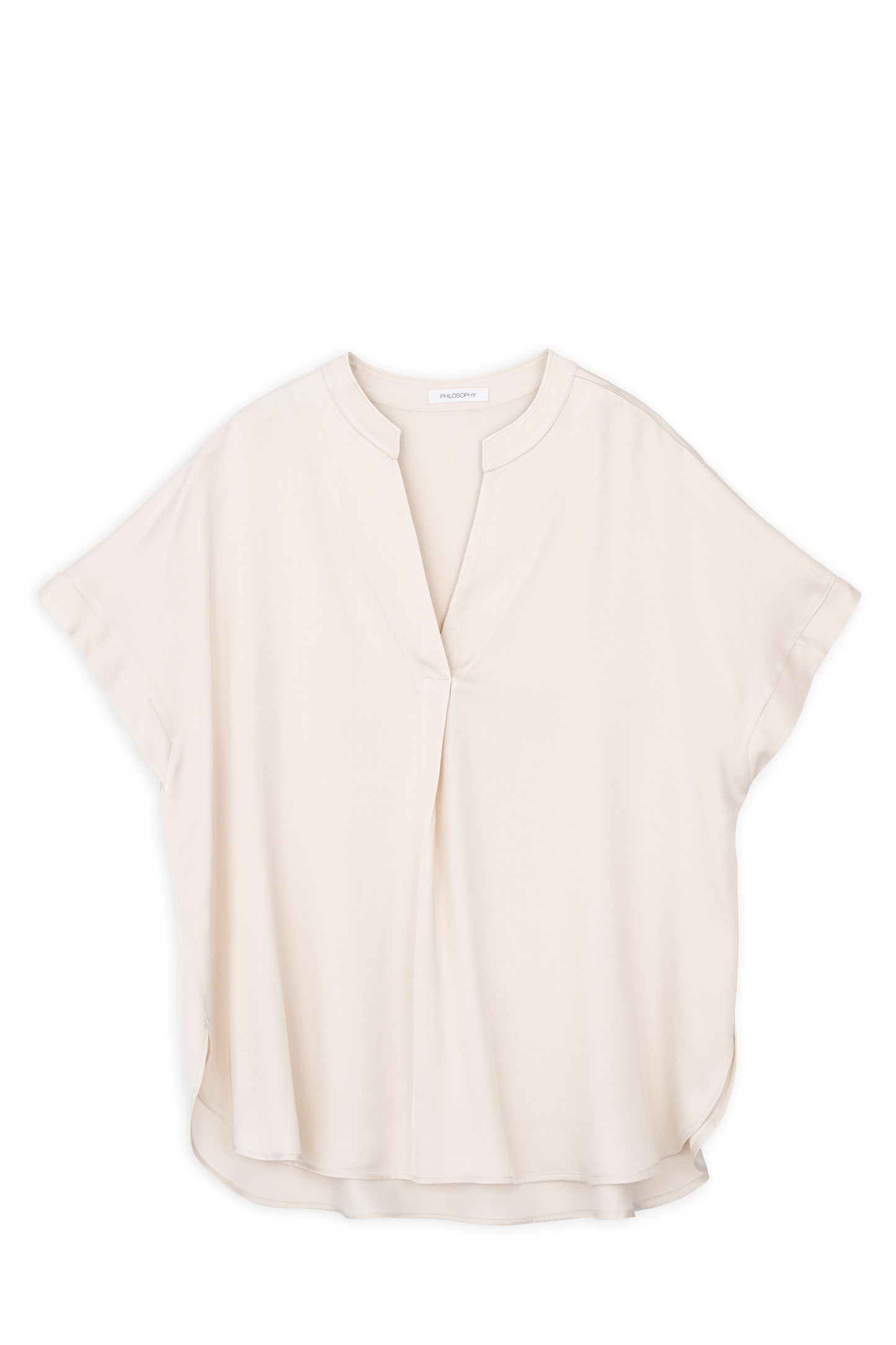 SATIN ECOVERO SHORT SLEEVE BLOUSE