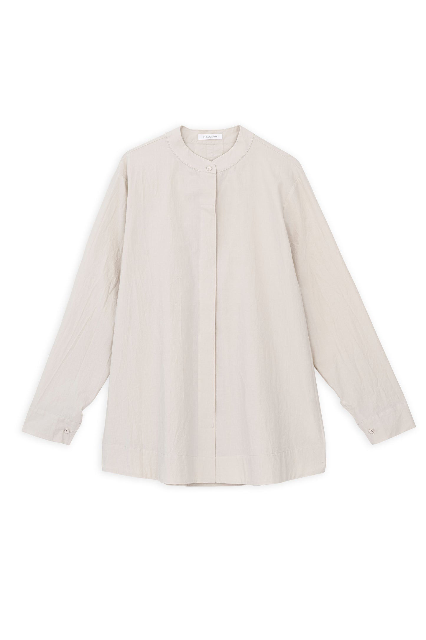 POPLIN CRINKLED LONG SHIRT