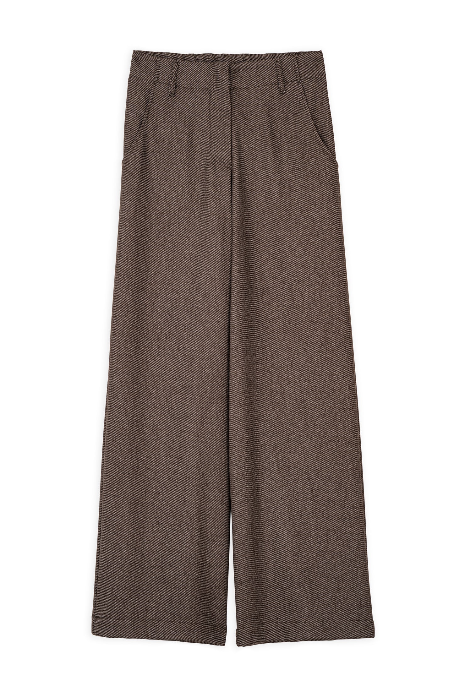 MELANGE T/R WIDE-LEG PANTS