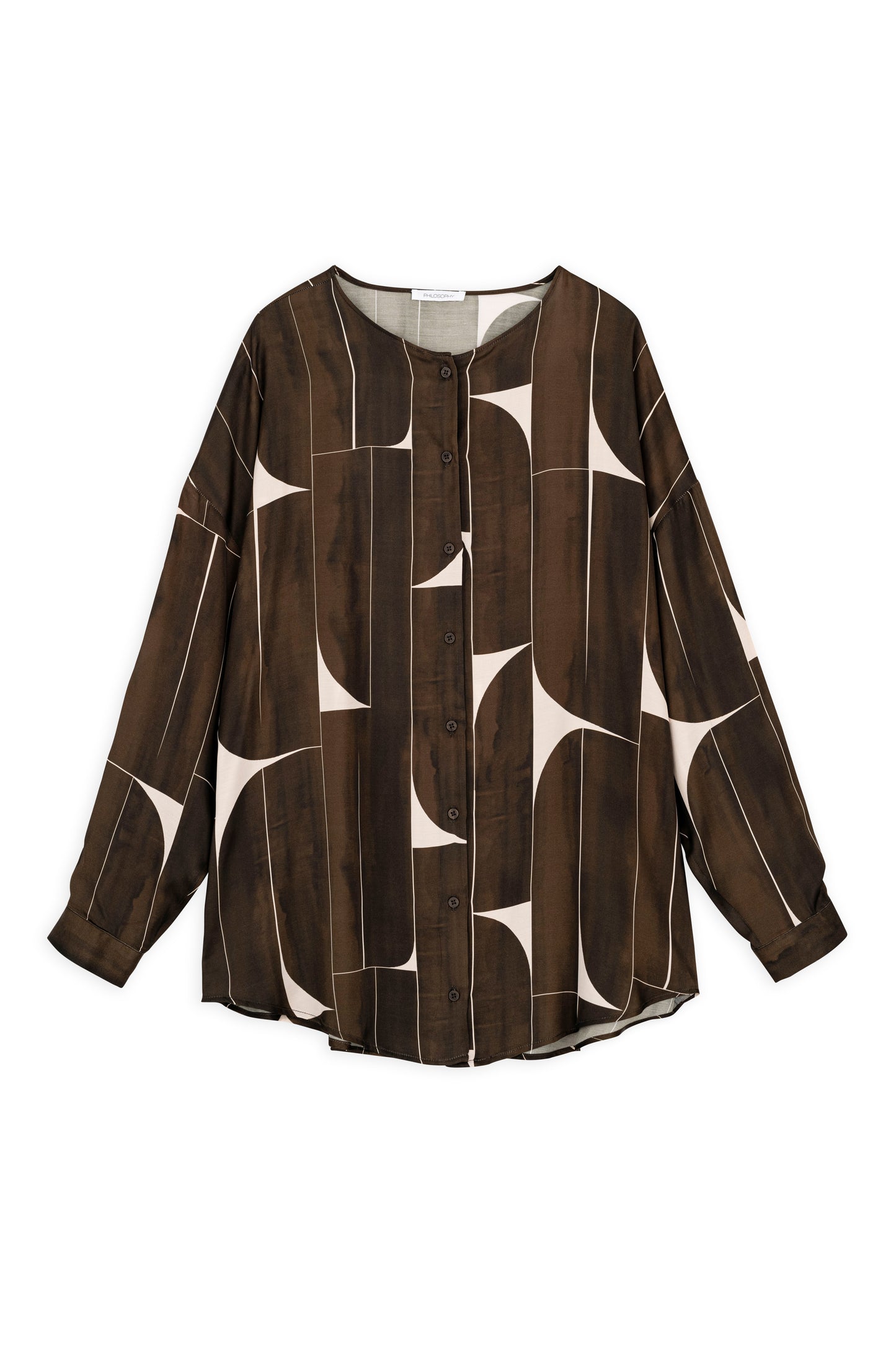 SATIN PRINT OVERSIZED SHIRT