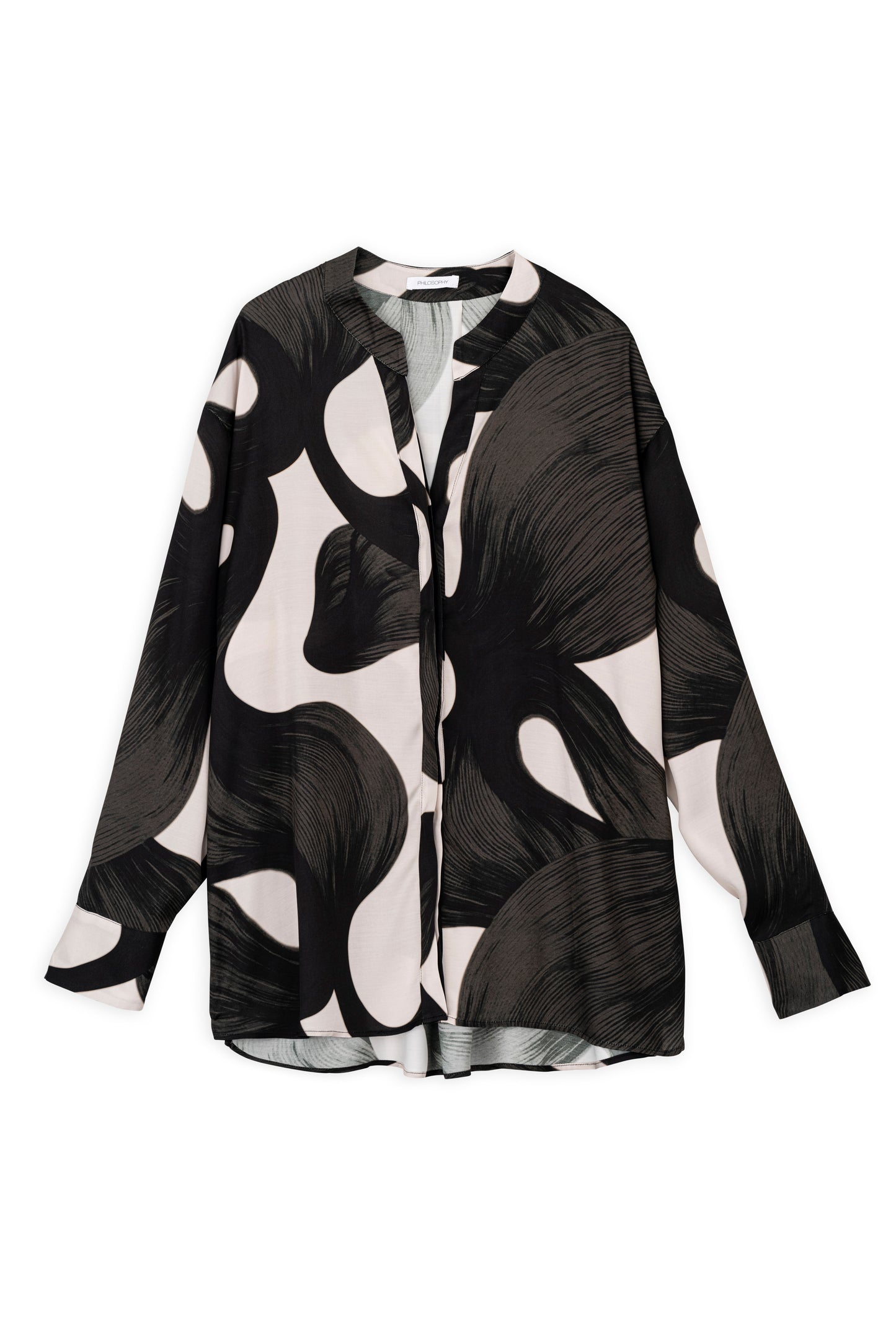 SATIN PRINT OVERSIZED SHIRT