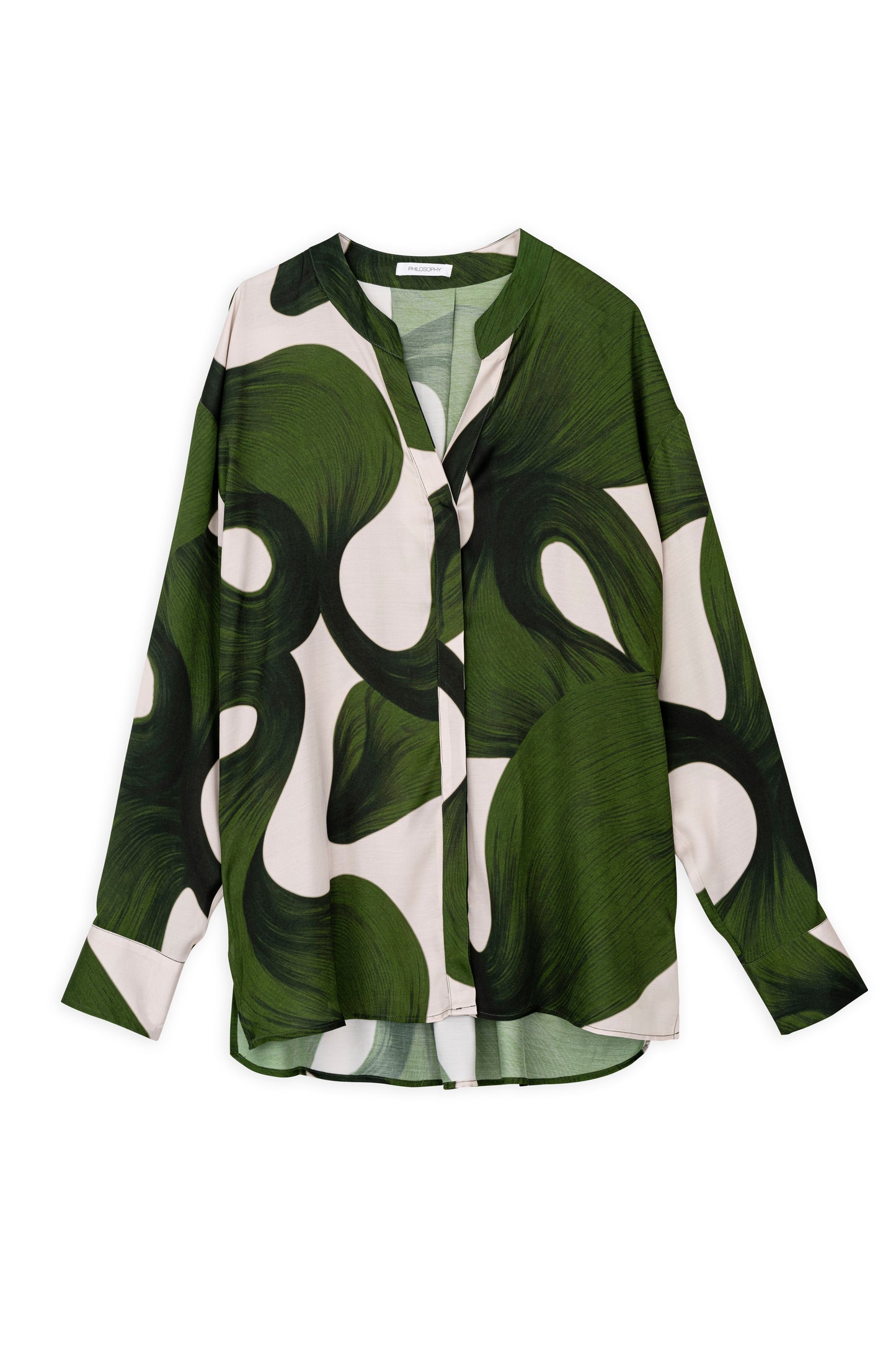 SATIN PRINT OVERSIZED SHIRT